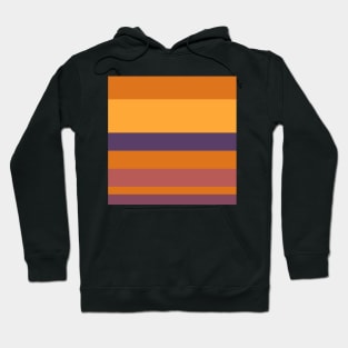A cool commixture of Old Heliotrope, Dark Mauve, Giant'S Club, Brownish Orange and Mango stripes. Hoodie